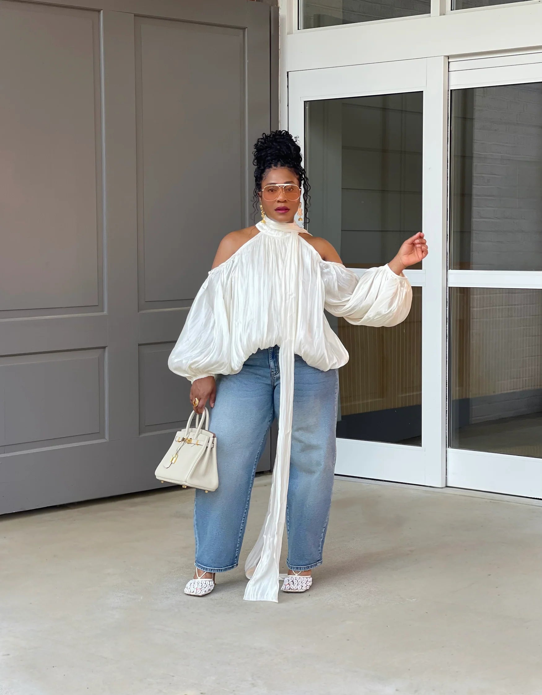 Kelli Open|Shoulder Blouse