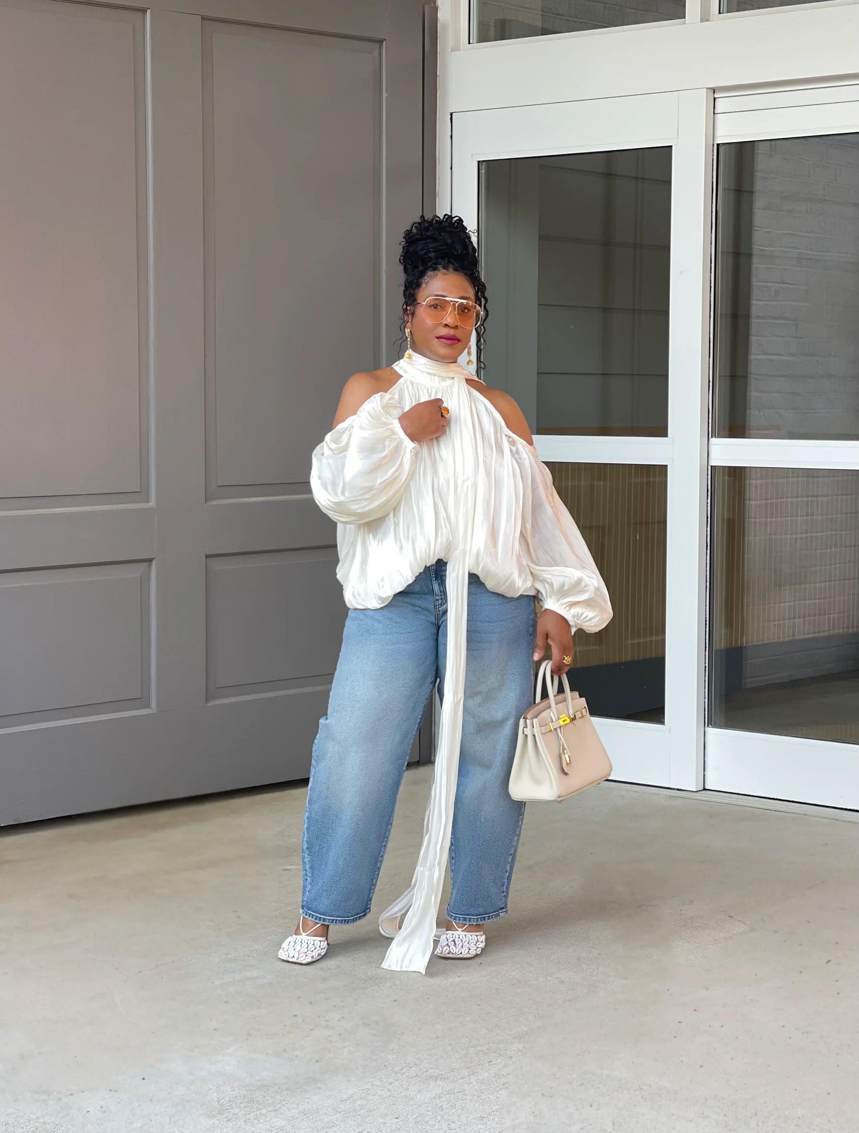 Kelli Open|Shoulder Blouse
