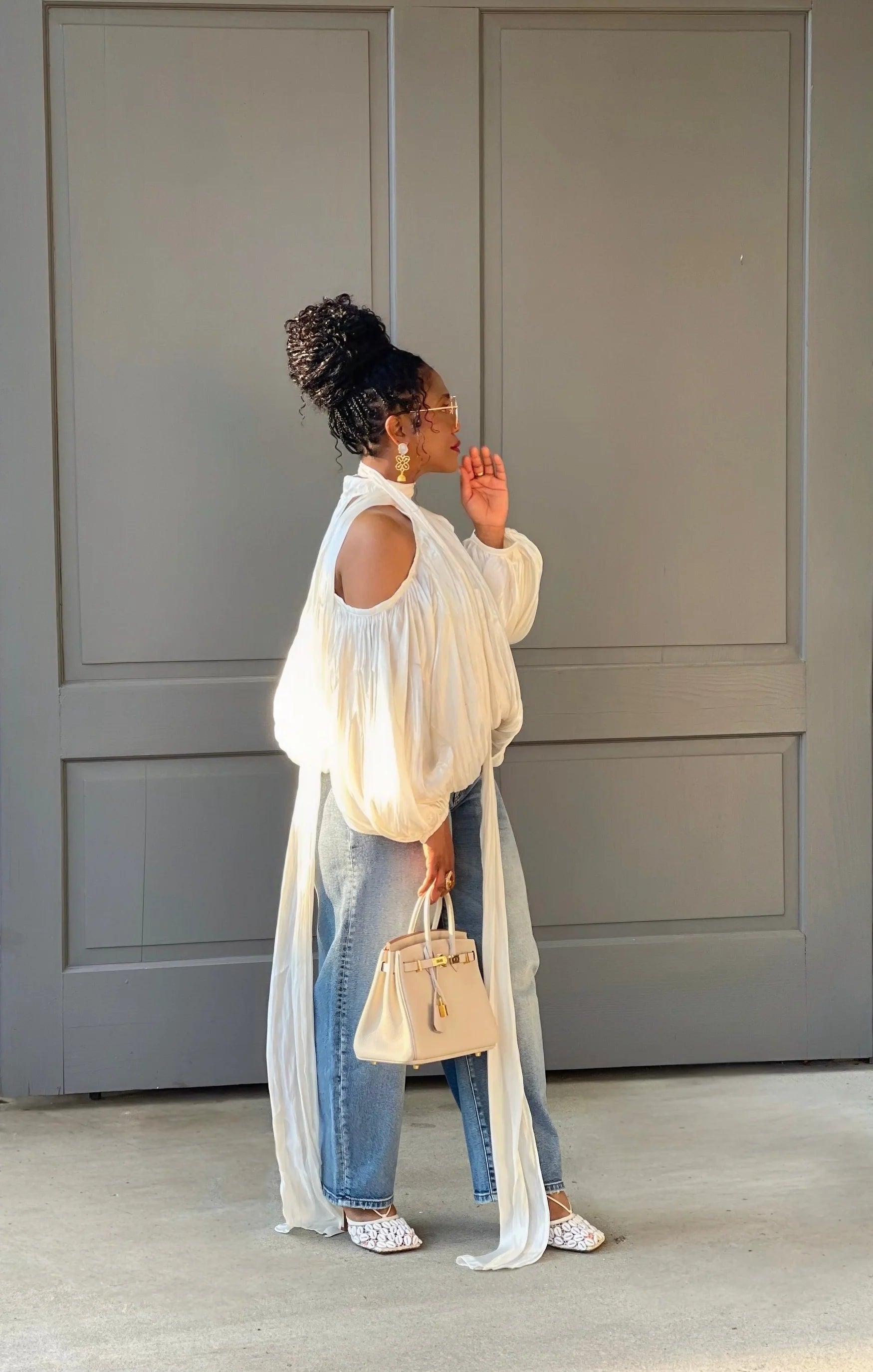 Kelli Open|Shoulder Blouse