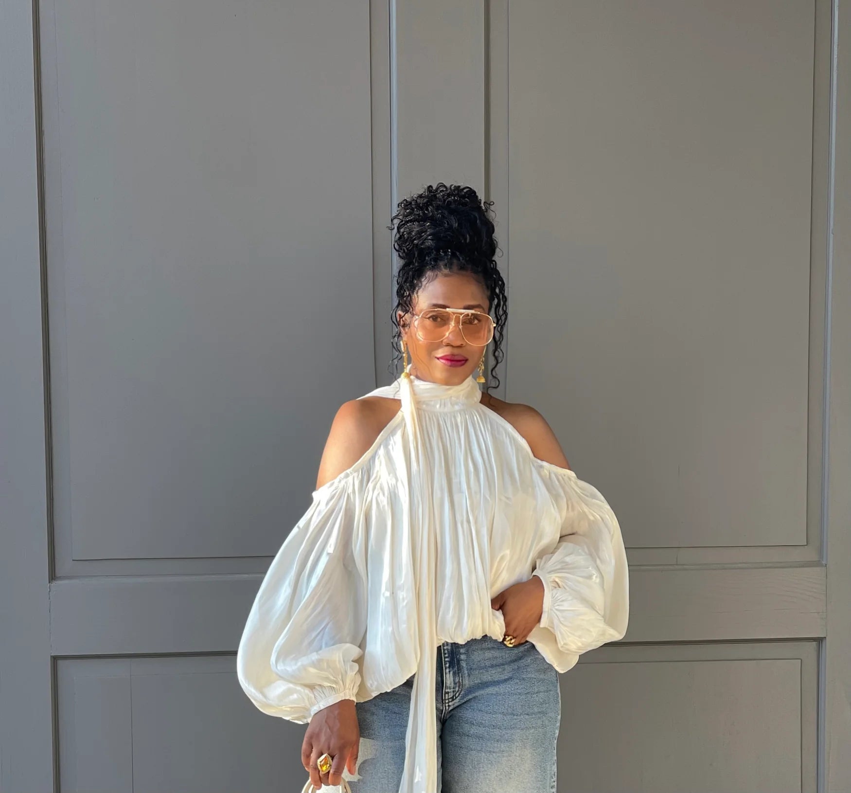 Kelli Open|Shoulder Blouse