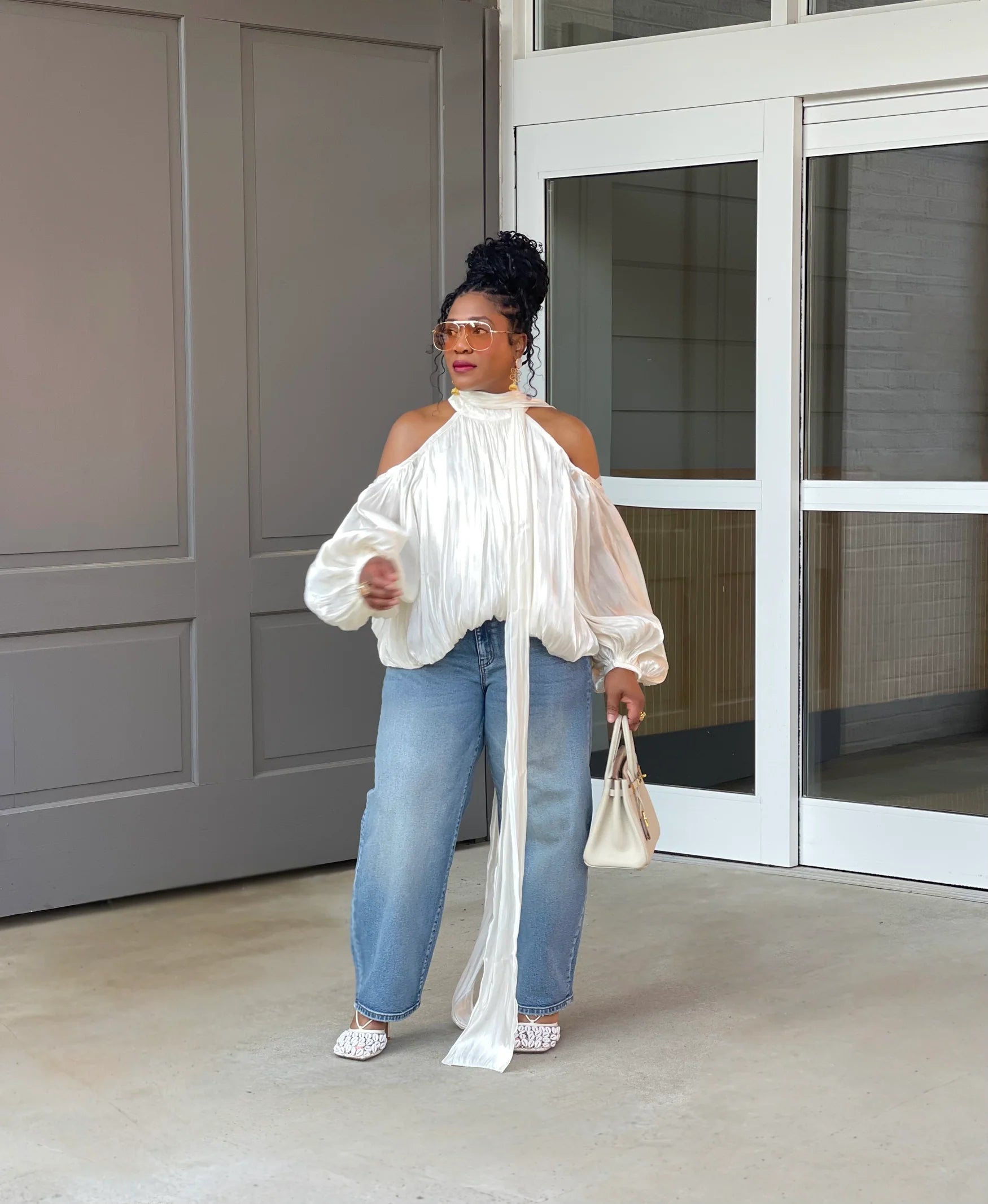 Kelli Open|Shoulder Blouse
