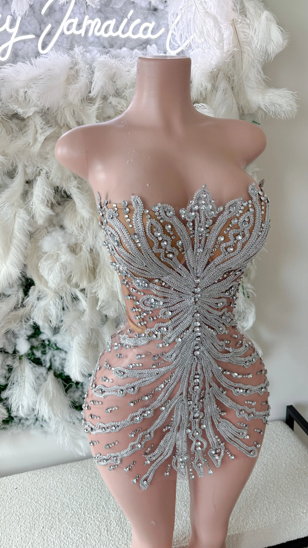 Glam Life Crystal Mesh Dress