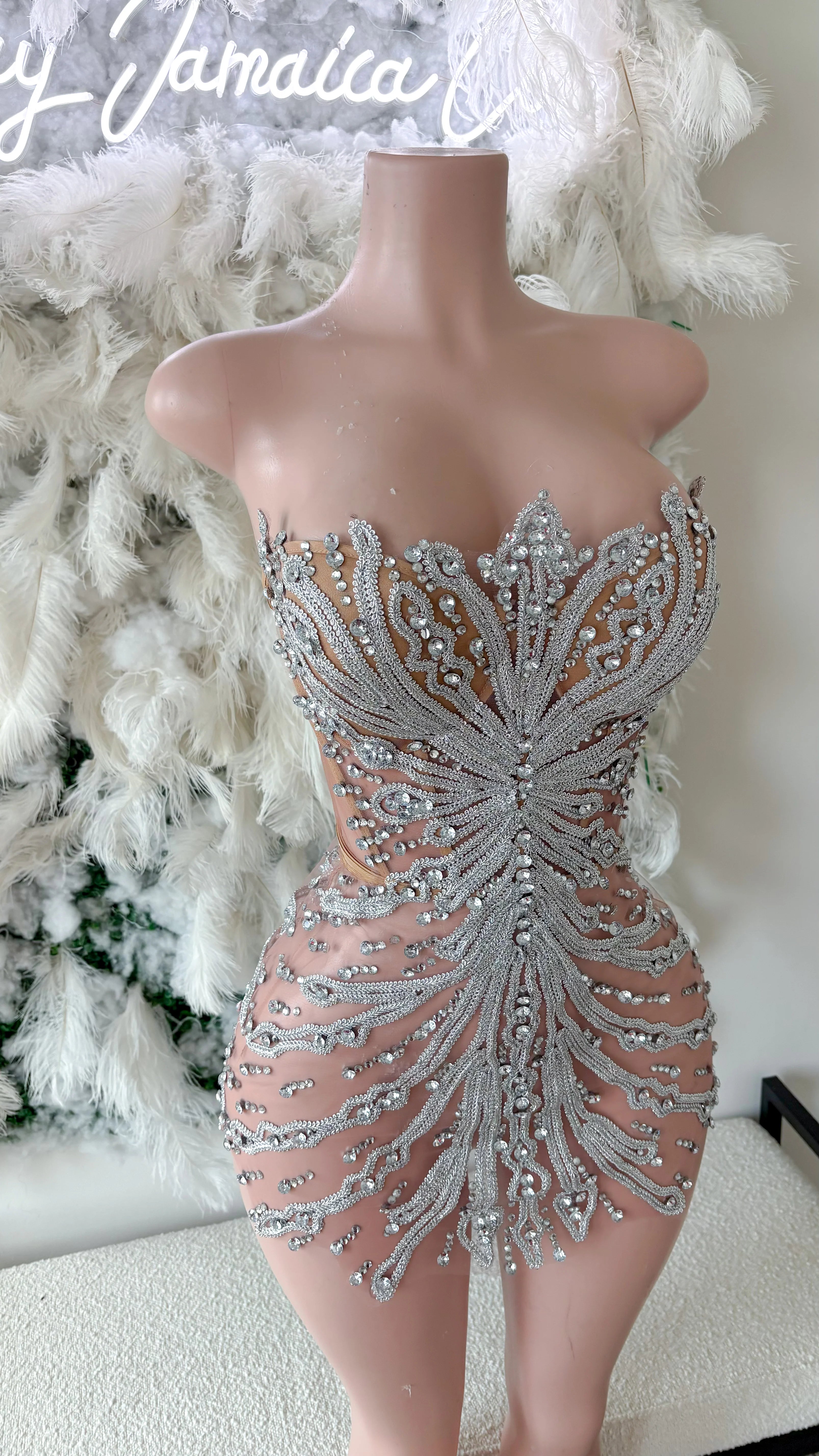 Glam Life Crystal Mesh Dress