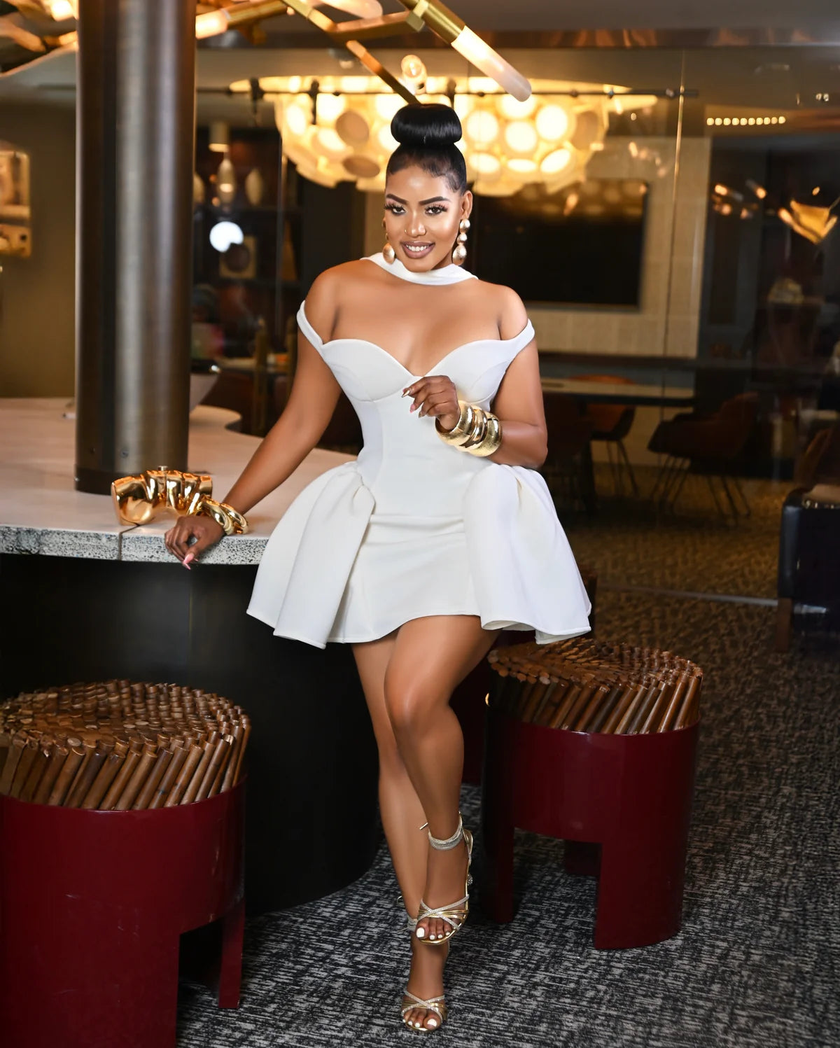 Acara Luxe|Peplum Mini Dress