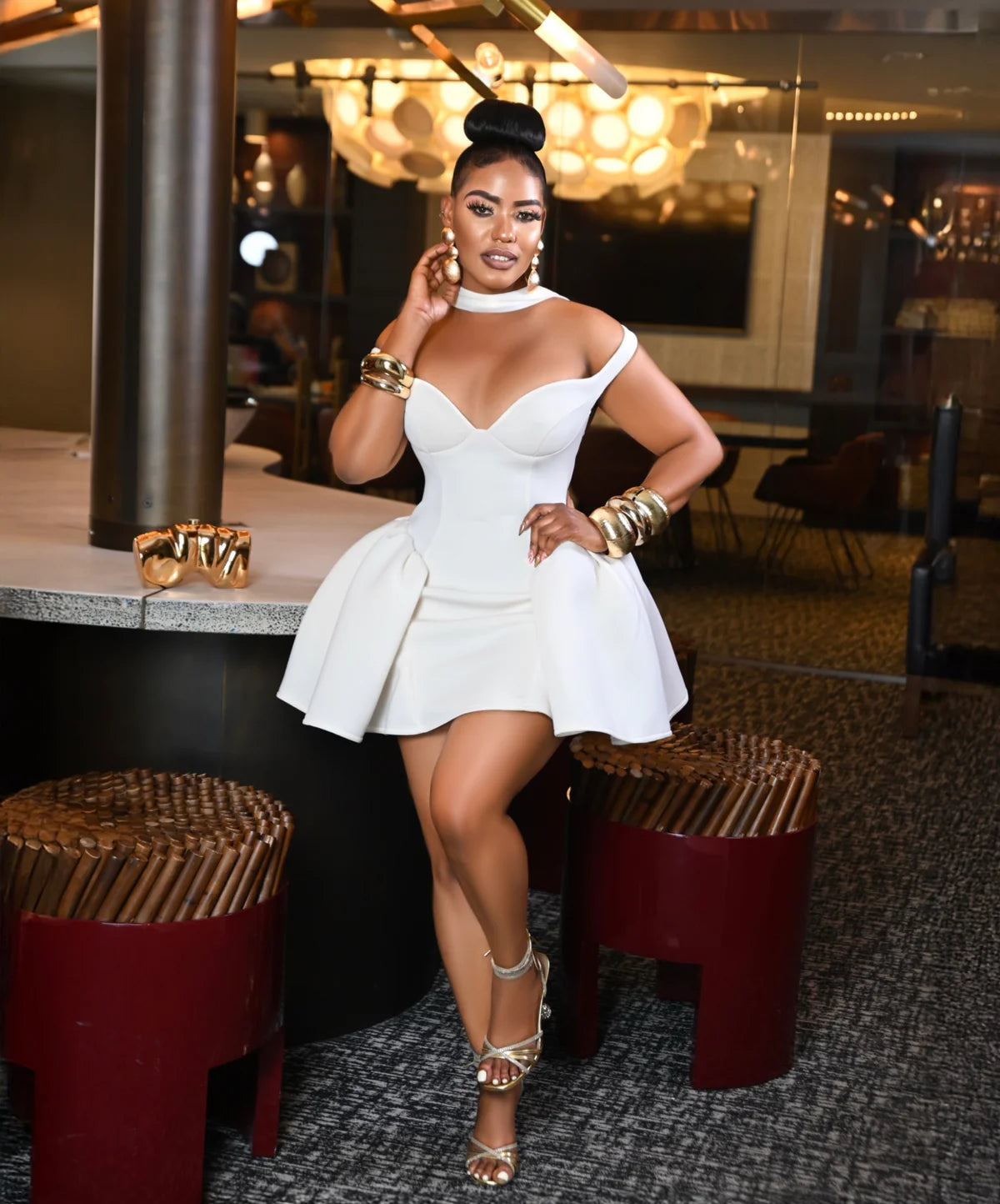 Acara Luxe|Peplum Mini Dress